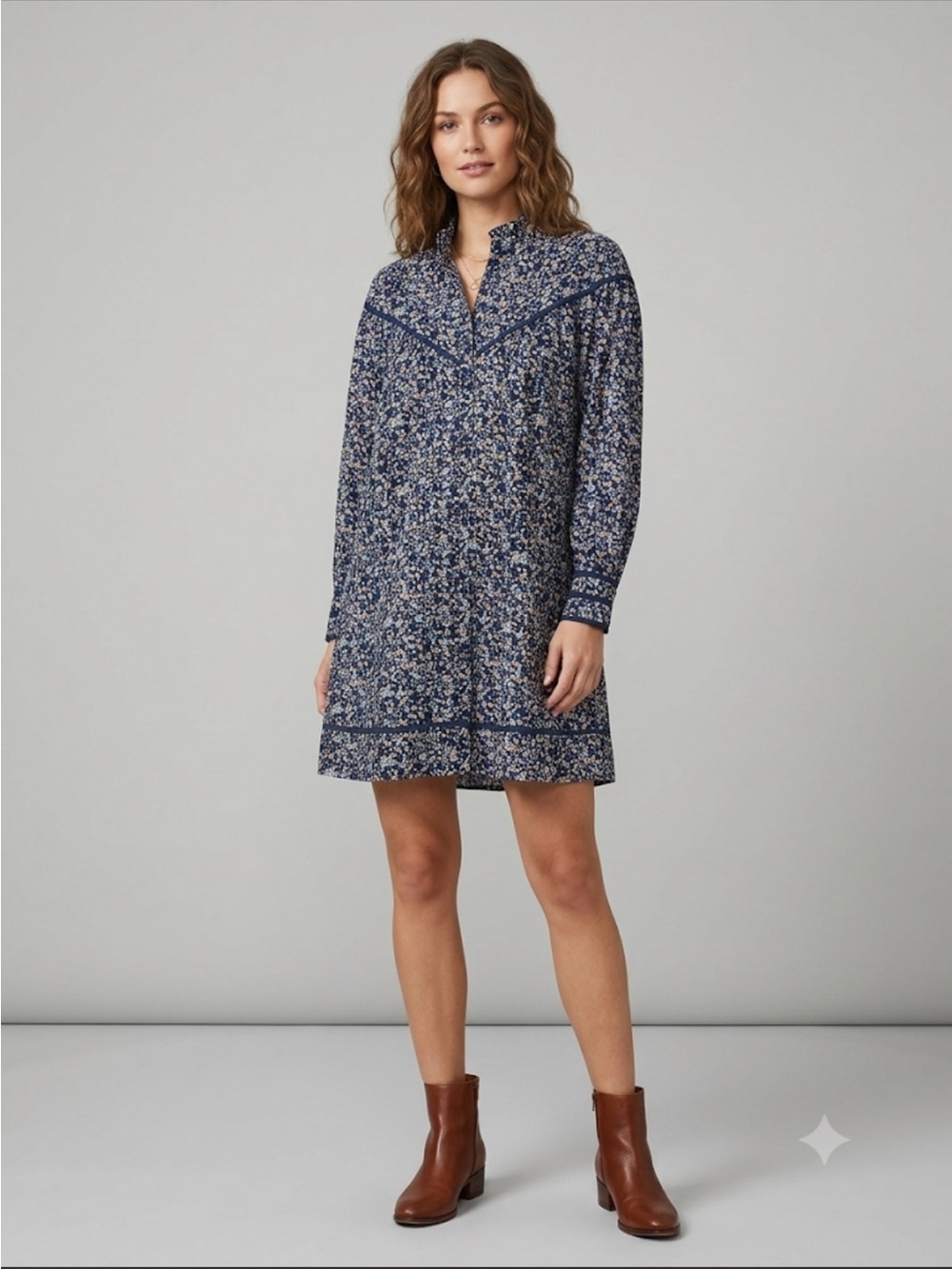 Mirth Floral Cotton Long-Sleeve Dress
